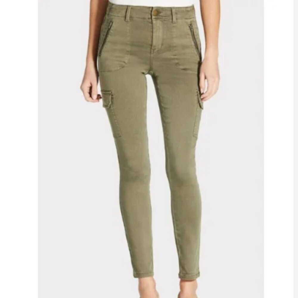 Level 99 Women's Brooklyn Skinny Green Cargo Lyocell Jeans Size 28